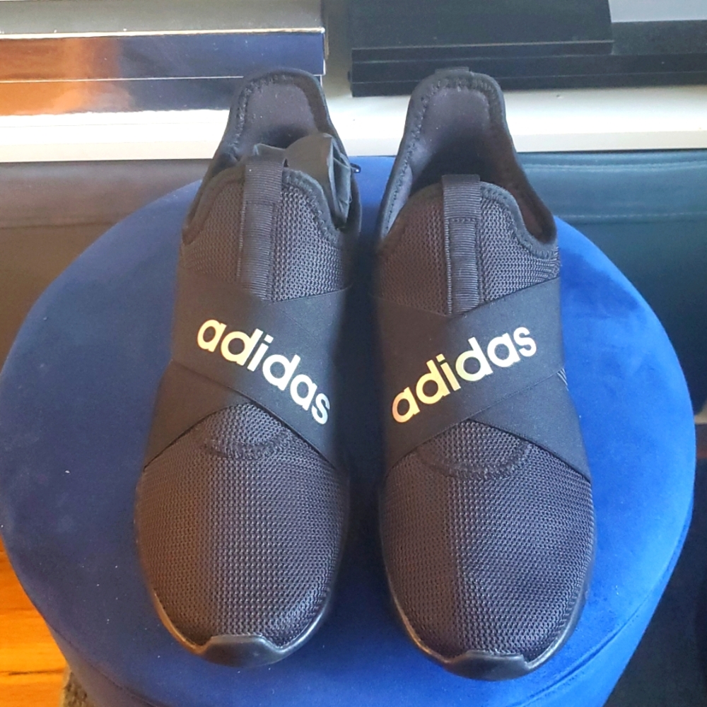 ADIDAS SNEAKERS, Black on Black Puremotion Adapt, Cloudfoam Comfort Women's 9.5